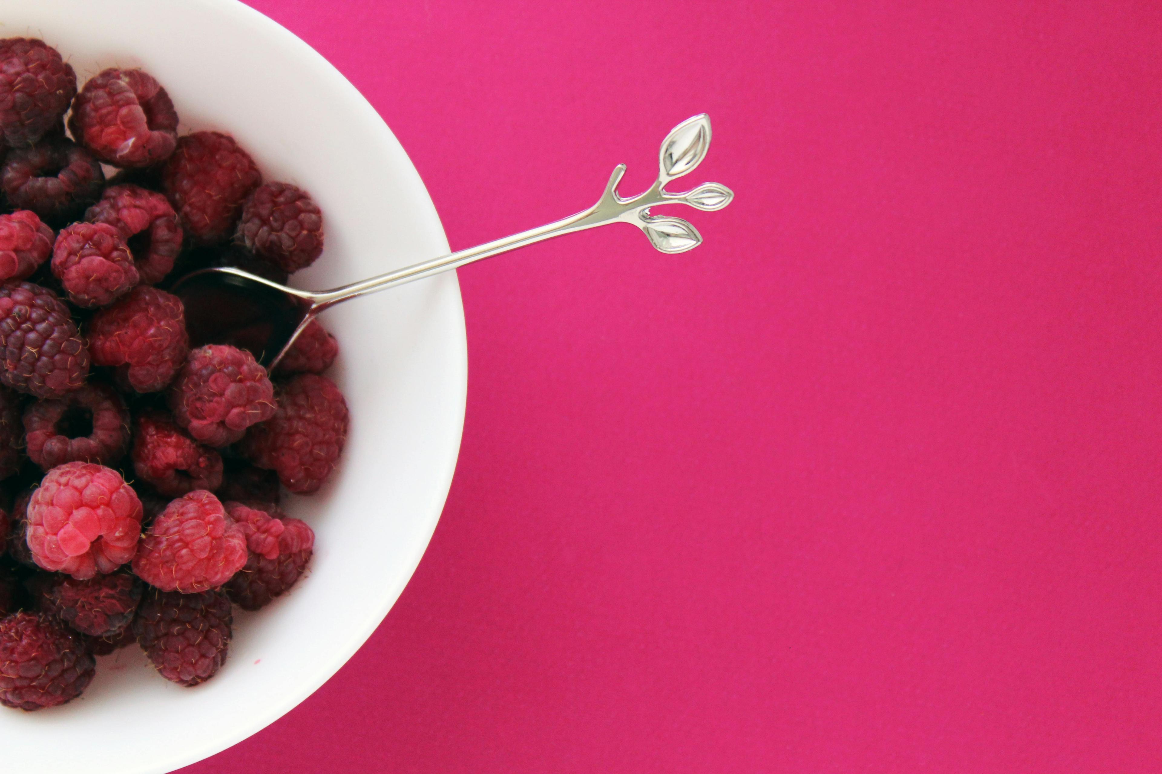 Raspberry in White Ceramic