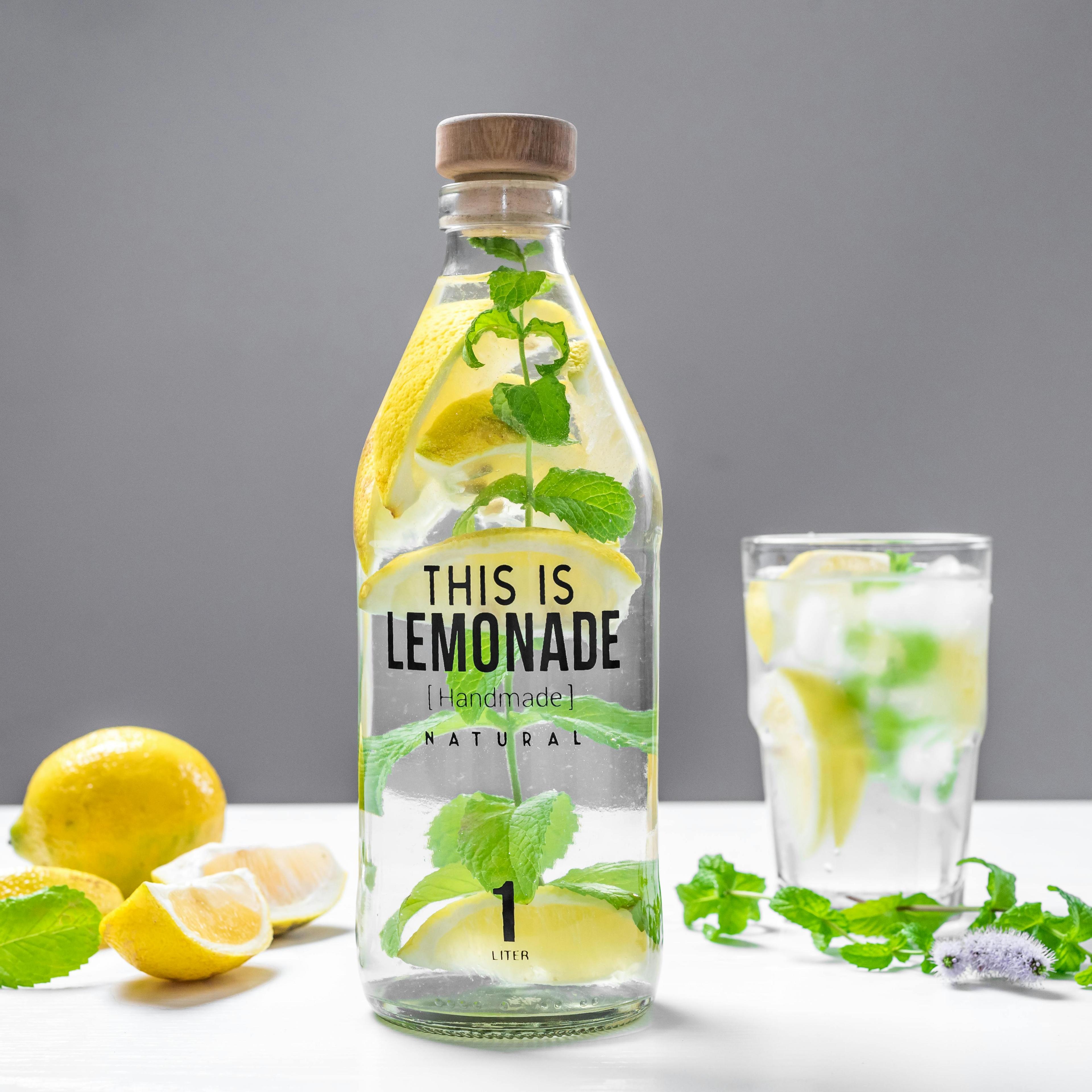 Photo Of Lemon Slices Inside Bottle